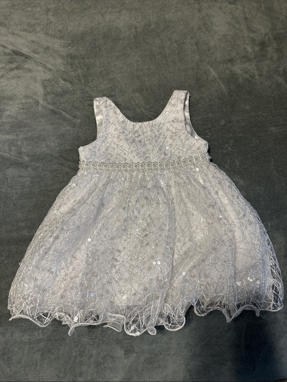 American Princess Silver Sequin Tulle Dress